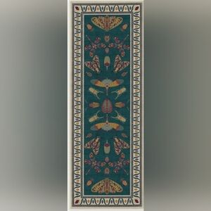 Ruggable 2.5'x10' Runner Flutterby Rug by Iris Apfel tufted All-In-One Rug Teal